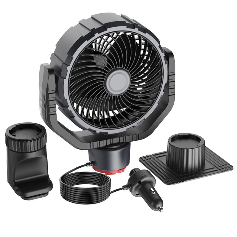GPRGIT 7-Inch Car Truck Clip Fan 12V/24V Brushless Stepless Wind Speed