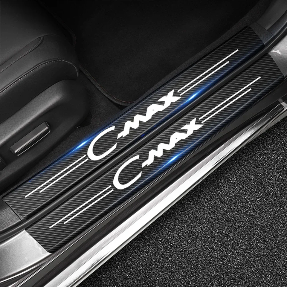 GPRGIT 4Pcs Car Door Threshold Sill Sticker Decal Protector, Single Use, for Ford CMAX 2012-2022, Model DM-1241