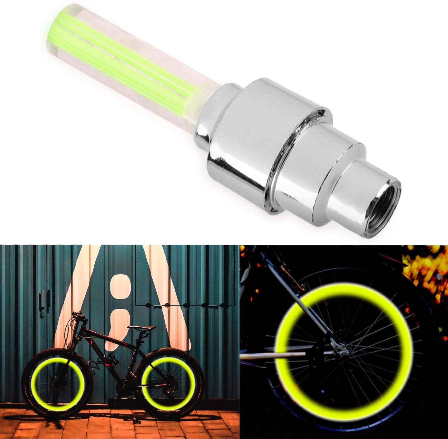 Waterproof LED Light Tire Valve Cap Bicycle Flash Light Mountain Road Bike Cycling Tyre Wheel Lights LED Neon Lamp Cover Wheel