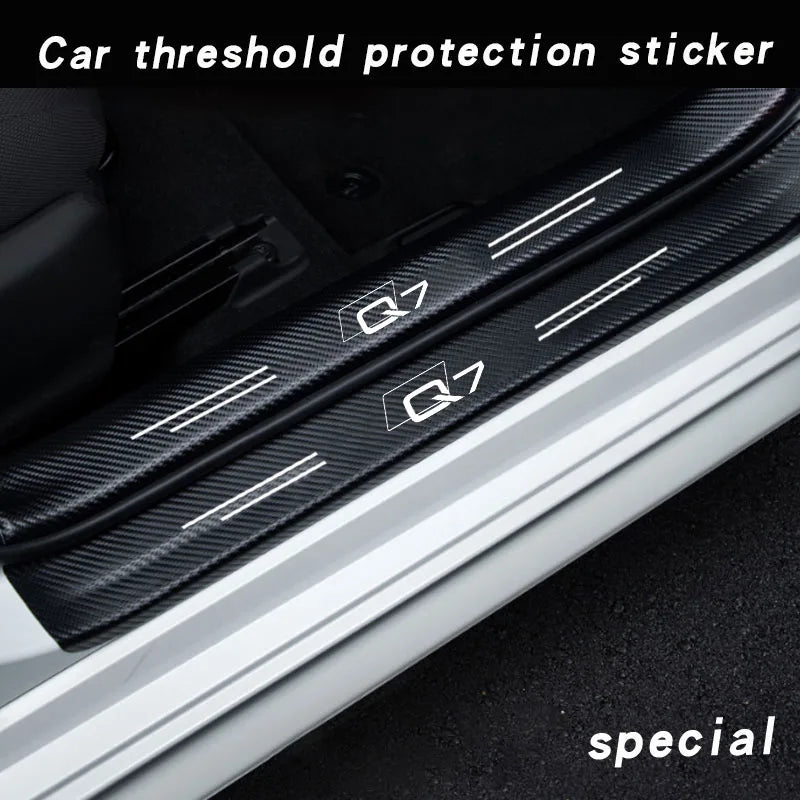 GPRGIT Carbon Fiber Threshold & Rear Bumper Protective Film, Anti-Scratch Waterproof Car Sticker, 3M4229P Adhesive, for Audi Q7