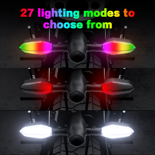 2PCS Motorcycle LED Turn Signal Lamp Color Projection Lamp Waterproof Led Ambient Turning Light High-Bright Warning Light