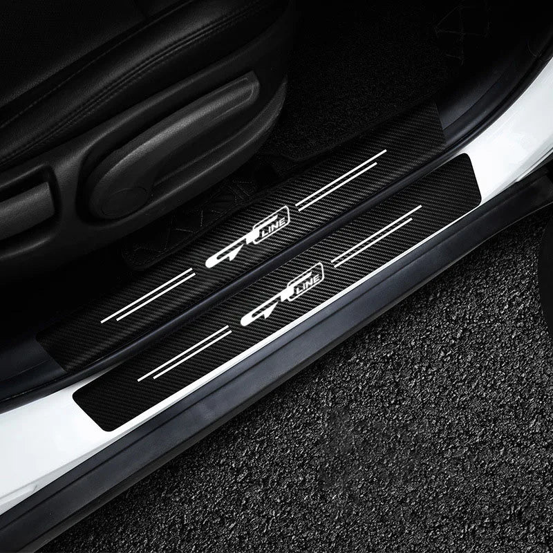 GPRGIT Car Door Sill Carbon Fiber Stickers for GT LINE K2 Stinger Sorento Ceed Soul VENGA KX5 K3 K4 K5
