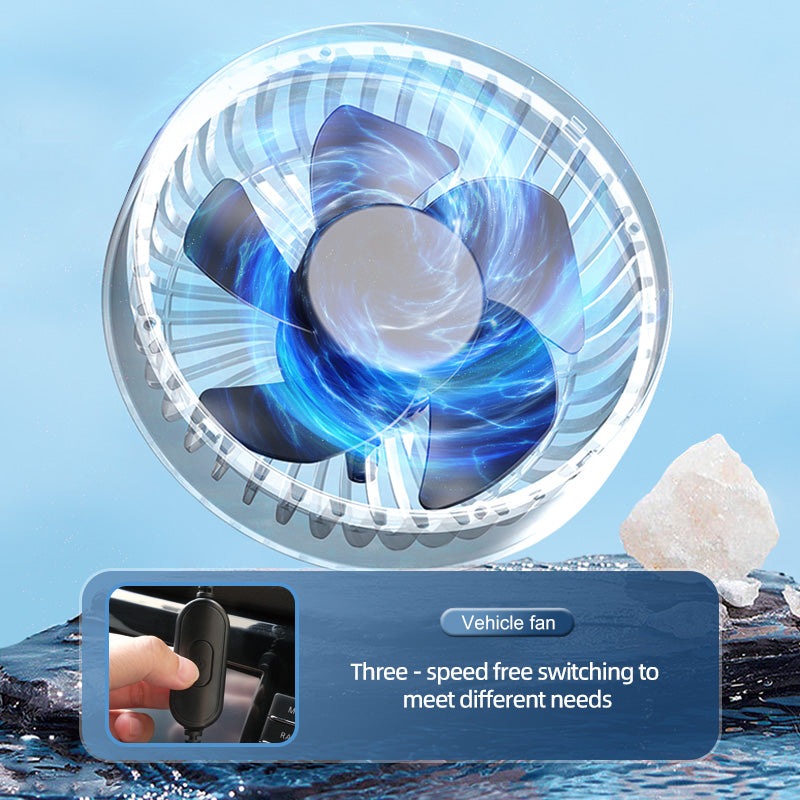 GPRGIT F4201 Adjustable Mini Car Fan for Air Vent 3 Wind Speeds Portable 5V USB
