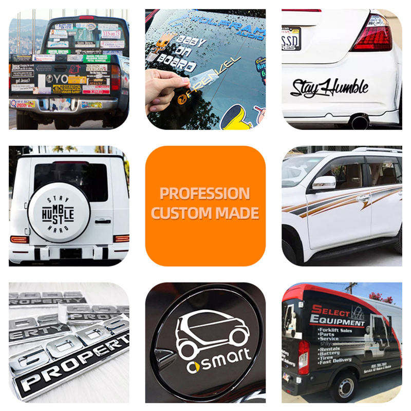 Stickers Logo Clear Transparent Vinyl Waterproof Car Window Decals Print Pvc Material Stickers