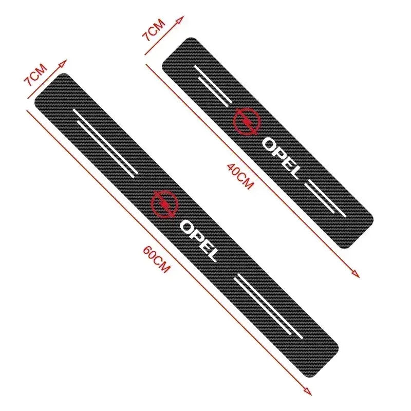 GPRGIT Opel Astra J/G Insignia Corsa D Vectra C 4Pcs Carbon Fiber Door Threshold Sticker