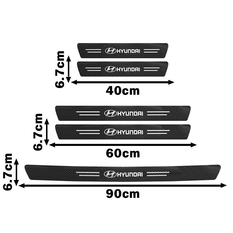 GPRGIT Car Door Sill Scuff Plate Anti-scratch Sticker Protector Strip for Sonata Azera Coupe SantaFe Genesis Accent