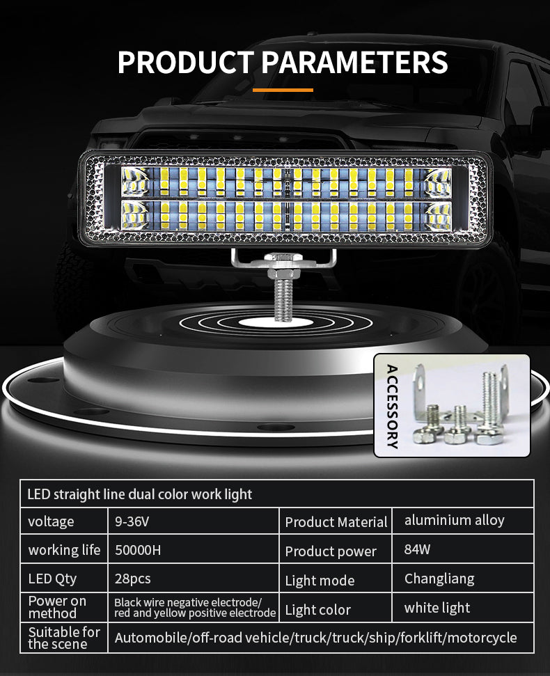 DC 9-36V 84W 28LED 145mm Small Stripe Light Spot Flood Combo Beam Daytime Running Light Engineering Auxiliary Light