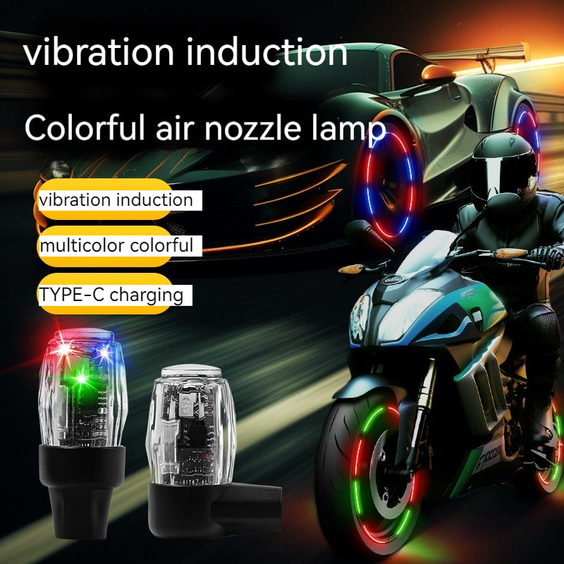 Car Auto Wheel Tire Tyre Light Colorful Lamp Valve LED Light with Vibration and Optical Sensing for Motorcycle Car Bicycle