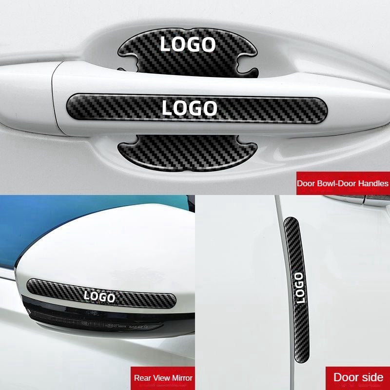GPRGIT Car Door Handle & Rearview Mirror Protective Sticker 3M4229P Adhesive Carbon Fiber Model 12101