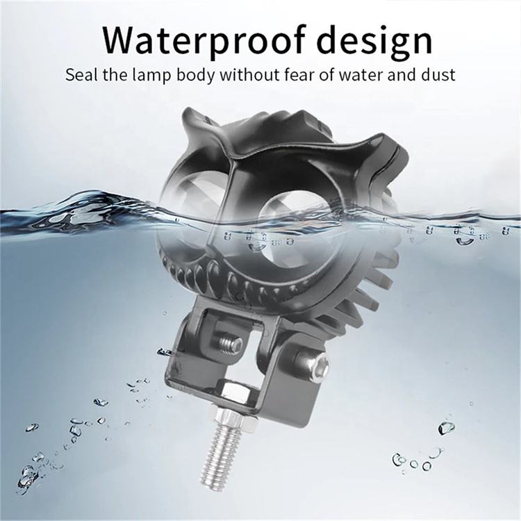 Dual Color LED Motorcycle Headlight Factory Owl Design Fog Light Bulb with Auxiliary Spot Work Lamp Projector Lens for Driving