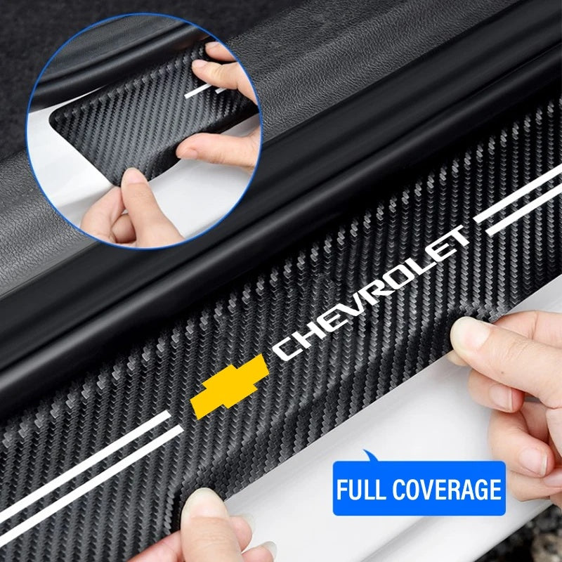 GPRGIT Chevrolet Cruze Aveo Captiva Lacetti Car Styling 4Pcs Door Threshold Scuff Plate Sticker Badge Accessories