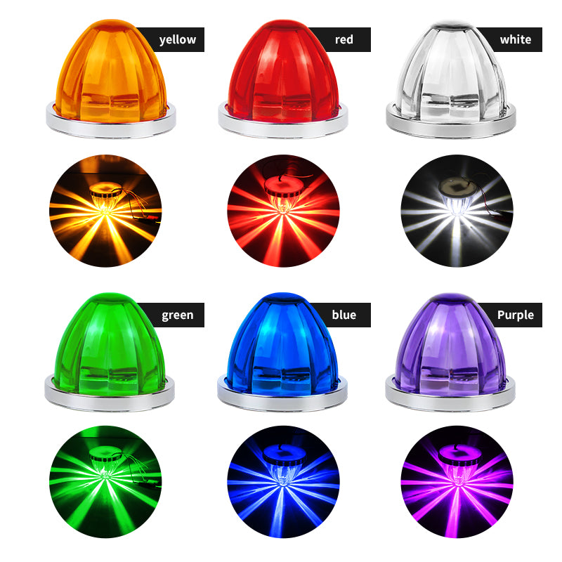 GPRGIT Truck Trailer LED Light Watermelon Lucas Style Red Amber Clear Lens 9V-30V IP67 Waterproof