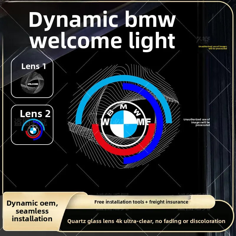 Dynamic LED Door Welcome Projector Light for BMW 3GT, 5 Series, 1/4 Series, X1 X2 X3 X5 X6, 530 - Car Door Projector Lamp