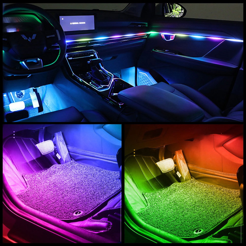 USB RGB Chasing LED Strips Decoration Atmosphere Light Music APP Remote Control Car Interior Acrylic Ambient Light