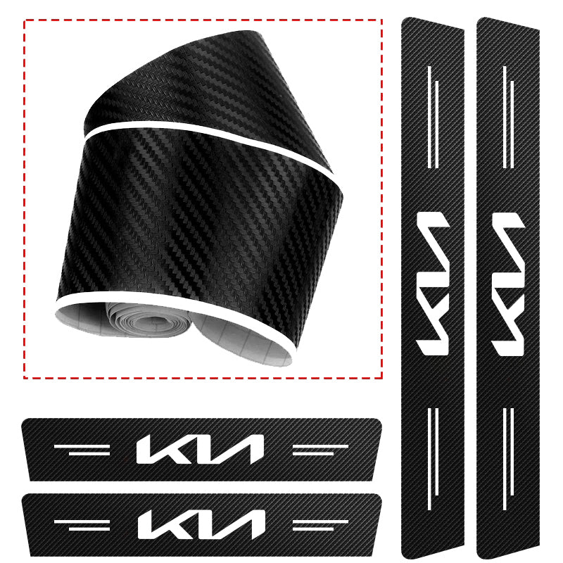 GPRGIT Leather Car Door Trunk Sill Protector Sticker for Seltos Sorento Carnival Ceed Rio Borrego K3 K4