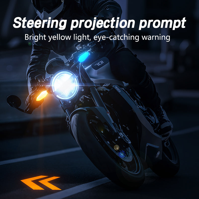2PCS Motorcycle LED Turn Signal Lamp Color Projection Lamp Waterproof Led Ambient Turning Light High-Bright Warning Light