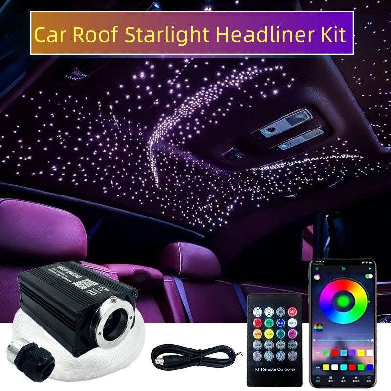 1000pcs 3M RGBW LED Starry Sky Projector Lamp Starlight Headliner Kit APP Remote Control DC Lighter Fiber Optic Light