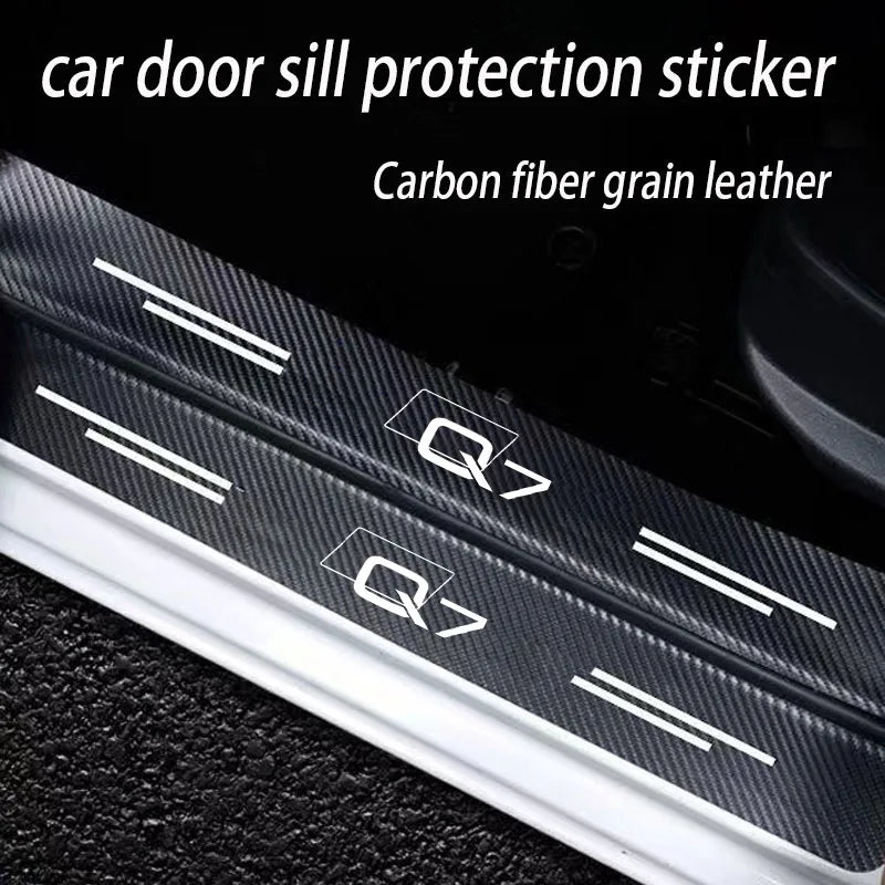 GPRGIT Carbon Fiber Threshold & Rear Bumper Protective Film, Anti-Scratch Waterproof Car Sticker, 3M4229P Adhesive, for Audi Q7