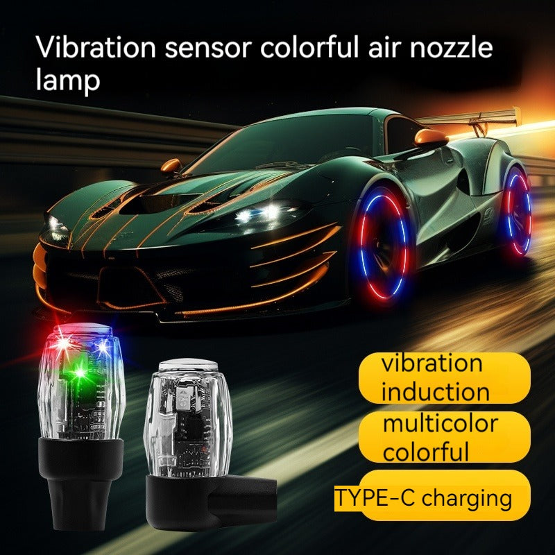 Car Auto Wheel Tire Tyre Light Colorful Lamp Valve LED Light with Vibration and Optical Sensing for Motorcycle Car Bicycle