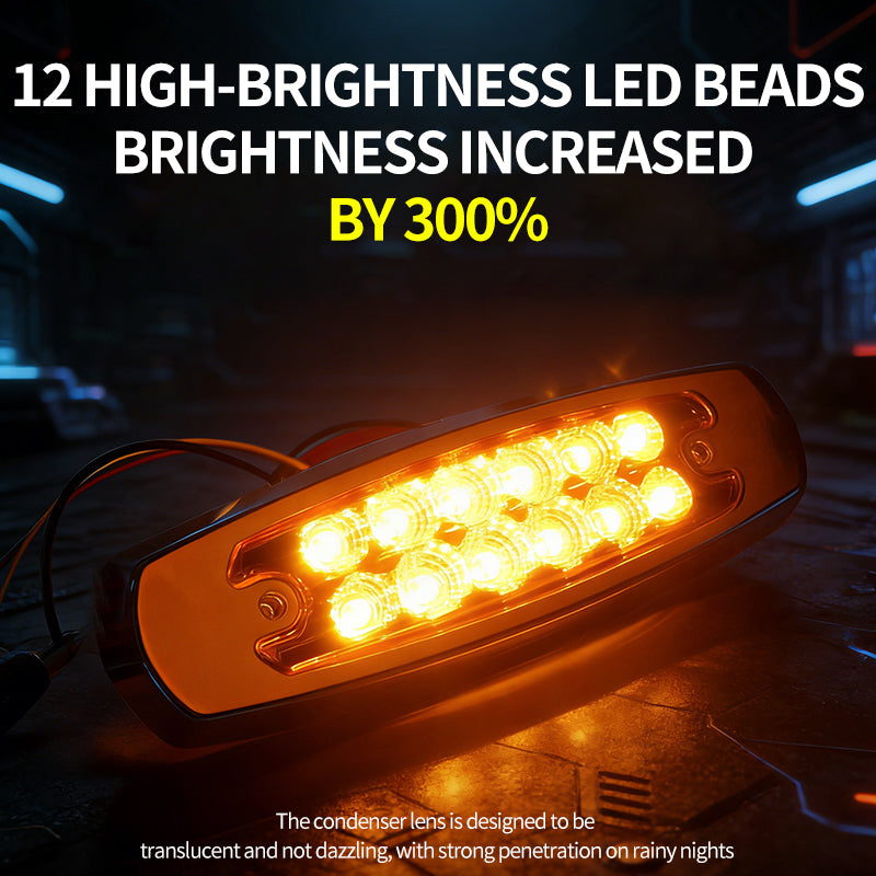 GPRGIT CBD-12LED Multicolor LED Truck Signal Side Marker Clearance Light 12V-24V Piranha Beads IP67