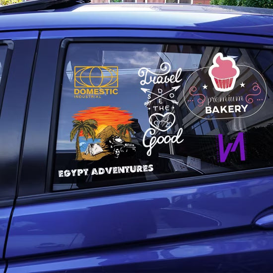 UV Resistant Waterproof Vinyl Car Window Stickers Large Size Outdoor Advertising Auto Glass Branding Display