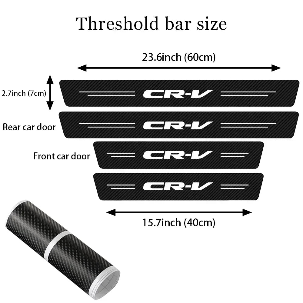 GPRGIT Carbon Fiber Protector Plate for CRV Logo, Trunk Rear Sill Bumper Guard Strips, Door Threshold Pedal Stickers