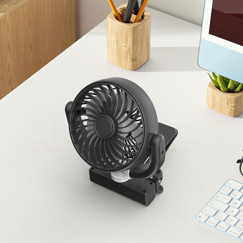 GPRGIT F4508 Car Visor Rechargeable Mini Fan 3 Speeds 2000mAh USB Cooling