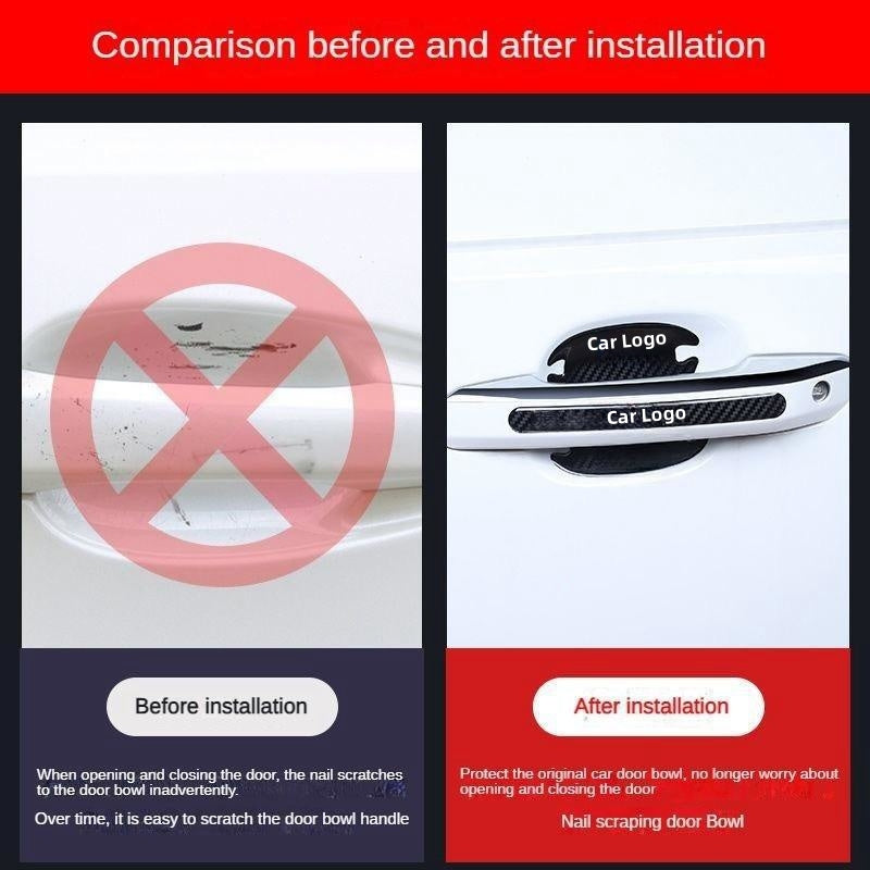 GPRGIT Car Door Handle & Rearview Mirror Protective Sticker 3M4229P Adhesive Carbon Fiber Model 12101