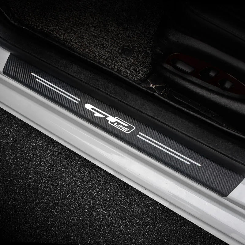 GPRGIT Car Door Sill Carbon Fiber Stickers for GT LINE K2 Stinger Sorento Ceed Soul VENGA KX5 K3 K4 K5