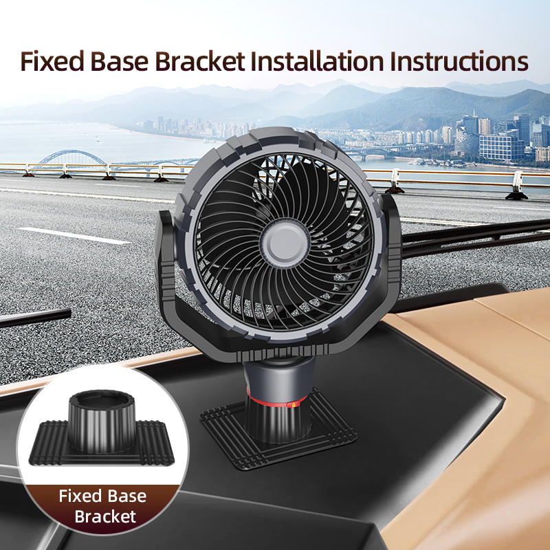 GPRGIT 7-Inch Car Truck Clip Fan 12V/24V Brushless Stepless Wind Speed