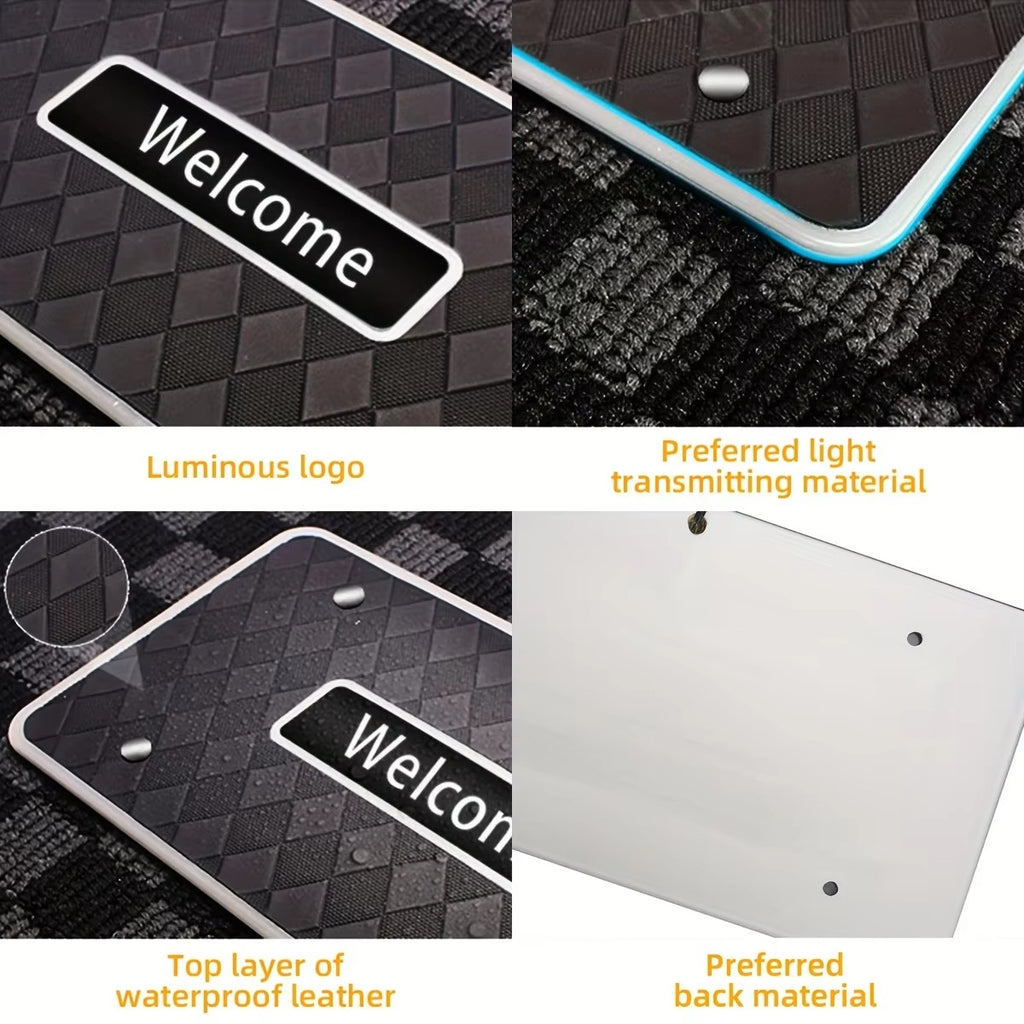 4 in 1 Custom LOGO OEM 5V 12V Car Floor Mats with RGB Ambient Light Auto APP Control Music Rhythm Waterproof LED Footwell Lights