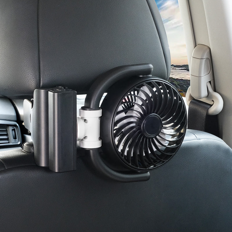 GPRGIT F4508 Car Visor Rechargeable Mini Fan 3 Speeds 2000mAh USB Cooling
