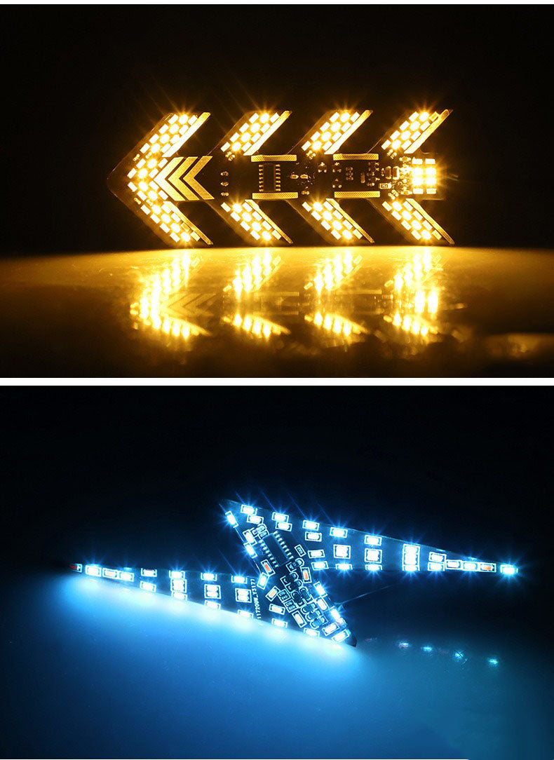 Style Motorbike Scan Start Flow Turn Signals Fishbone Lamp Lightning Lamp for Motorcycle Waterproof Super Bright Light