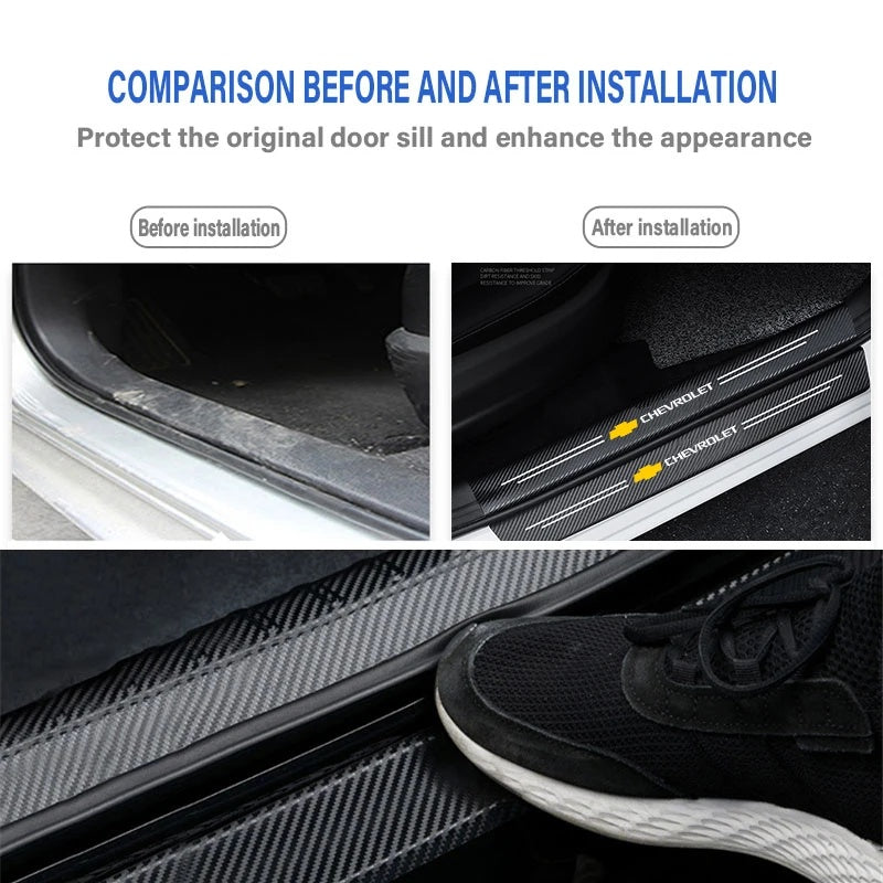 GPRGIT Chevrolet Cruze Aveo Captiva Lacetti Car Styling 4Pcs Door Threshold Scuff Plate Sticker Badge Accessories