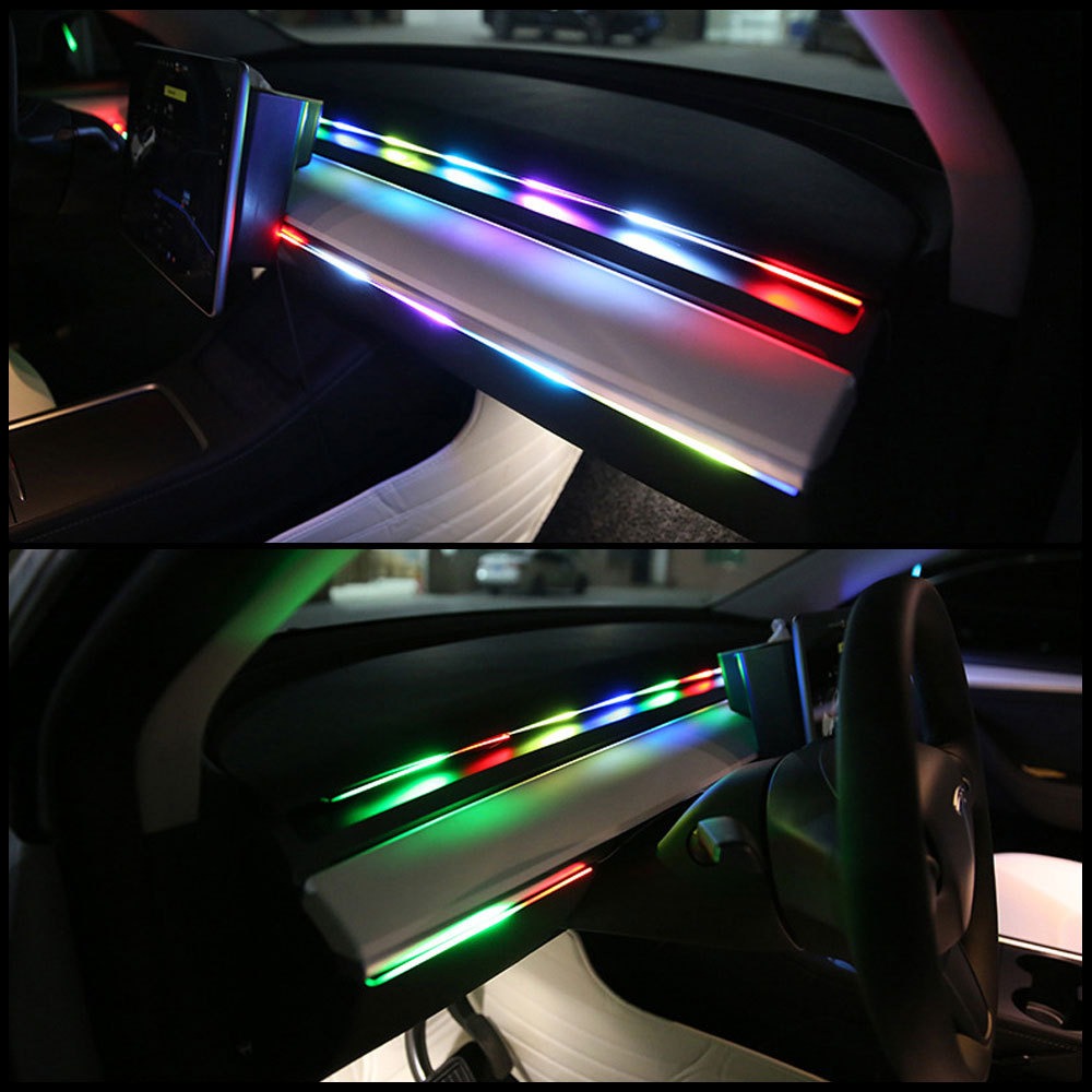 USB RGB Chasing LED Strips Decoration Atmosphere Light Music APP Remote Control Car Interior Acrylic Ambient Light