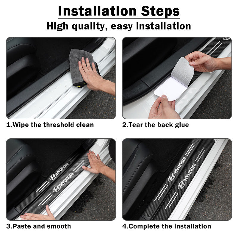 GPRGIT Car Door Sill Scuff Plate Anti-scratch Sticker Protector Strip for Sonata Azera Coupe SantaFe Genesis Accent