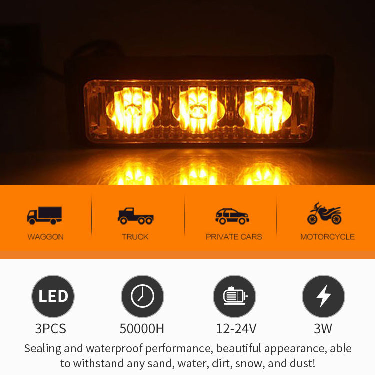 New 3 LED Truck Warning Light Side Marker Indicators and Turn Signal Rear Warning Tail Lamp for Lorry Trailer Car