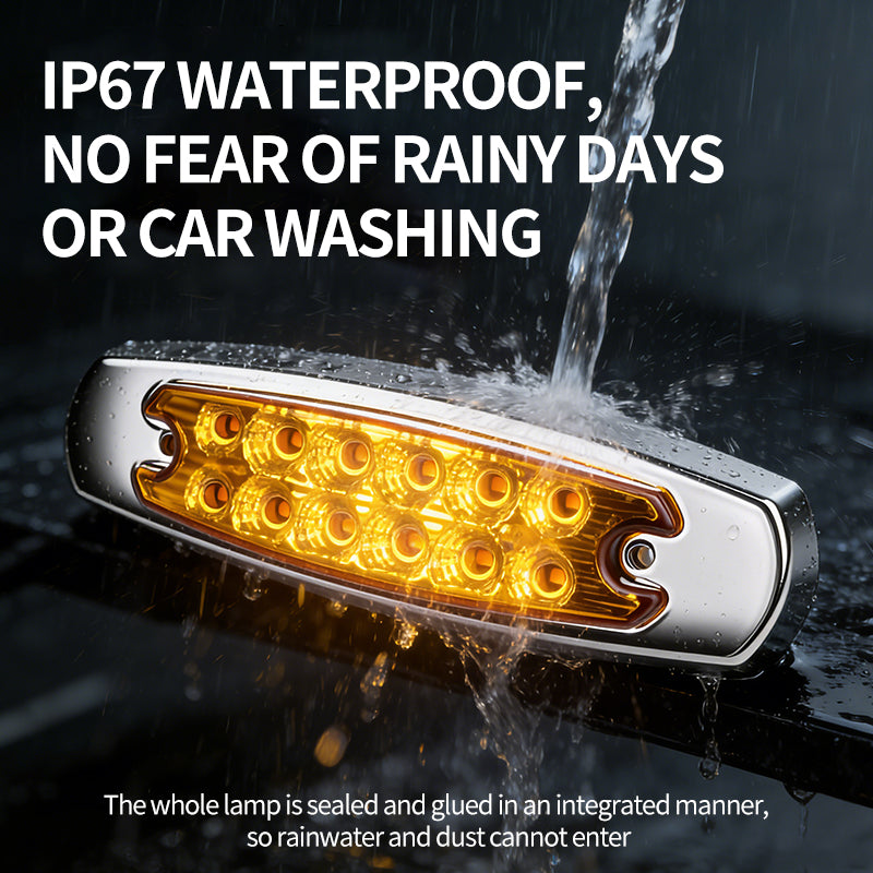 GPRGIT CBD-12LED Multicolor LED Truck Signal Side Marker Clearance Light 12V-24V Piranha Beads IP67