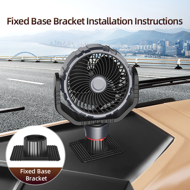 GPRGIT Big Size 7-Inches Car Fan Truck Fan, Adjustable Stepless Wind Speed, Brushless Clip Fan, 12V 24V