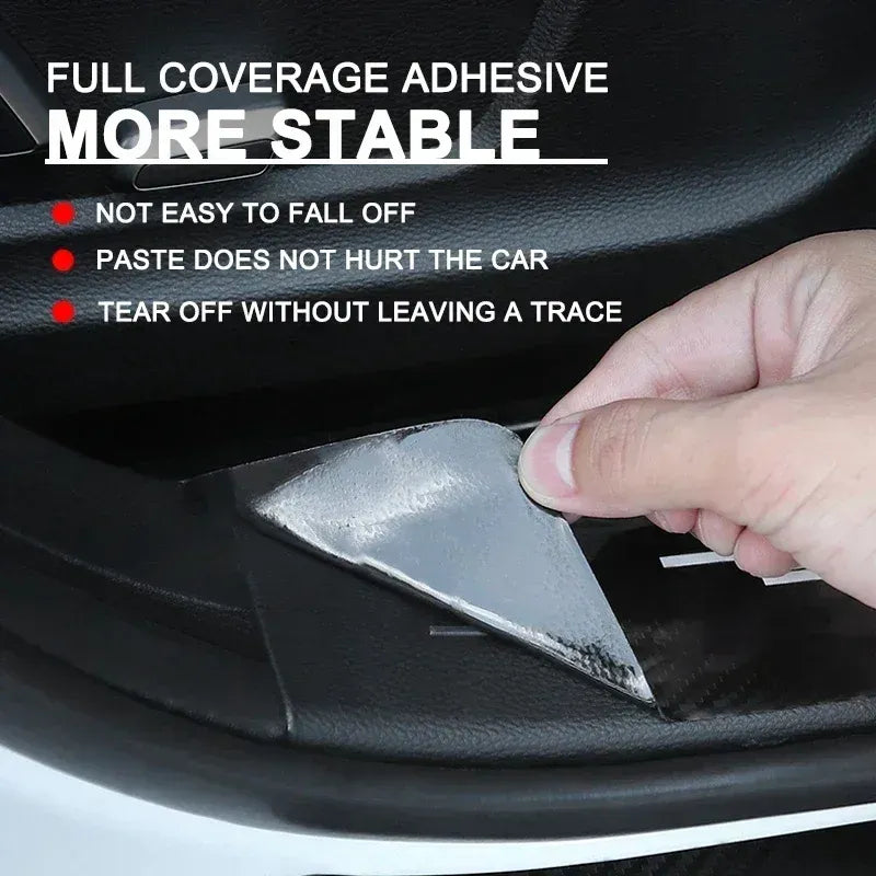 GPRGIT 4pcs Carbon Fiber Car Sticker Auto Door Threshold, Waterproof Single Use, for Opel Astra J/G Insignia Corsa D Vectra C