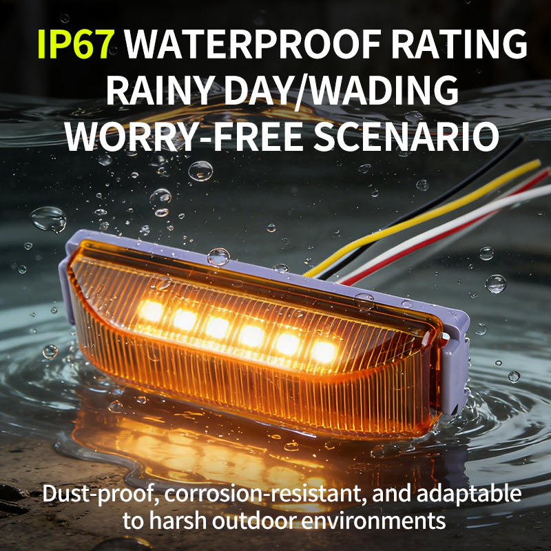 GPRGIT CBD-3LED Multicolor Waterproof LED Truck Side Marker Light 12V-24V Piranha Beads 12LED IP67