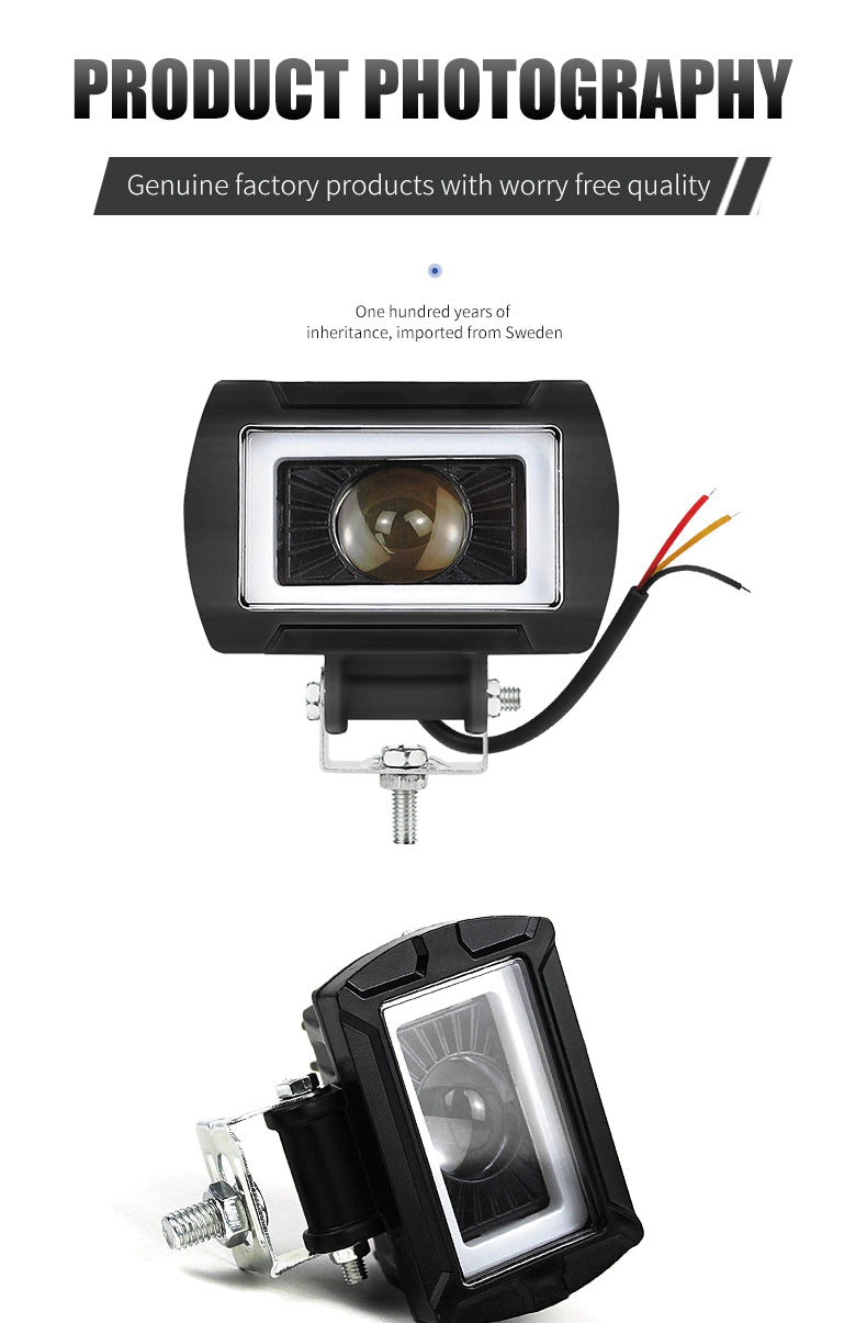 GPRGIT GZ-3 20W LED Work Light 12V-80V Emergency Strobe Warning for Truck & Car Aluminum Alloy+PC