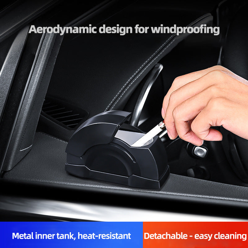 GPRGIT Car Door Ashtray ABS Metal Mini Ashtray, Detachable, With Lamp, Easy Cleaning, Sliding Cover