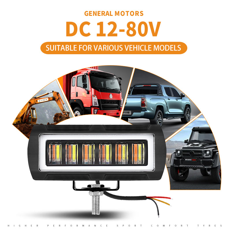 Hengjian Factory Wholesale Car Work Light 35W 6 Bead with Aperture Adjustable Magnet Emergency Warning Light Cob Led Work Light