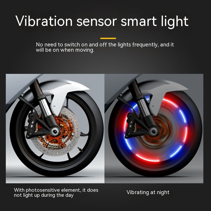 Car Auto Wheel Tire Tyre Light Colorful Lamp Valve LED Light with Vibration and Optical Sensing for Motorcycle Car Bicycle