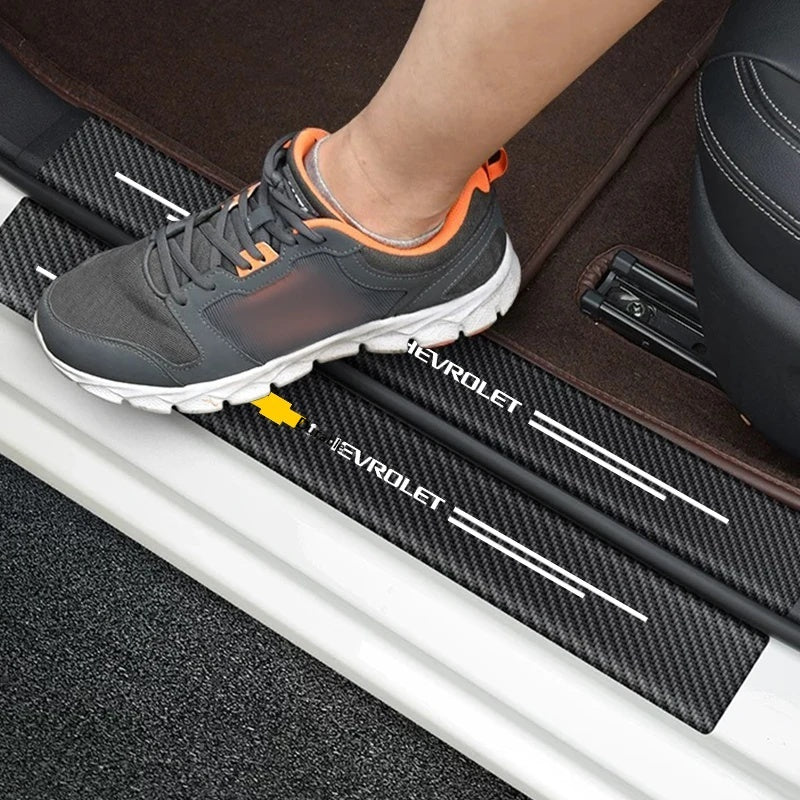 GPRGIT Chevrolet Cruze Aveo Captiva Lacetti Car Styling 4Pcs Door Threshold Scuff Plate Sticker Badge Accessories