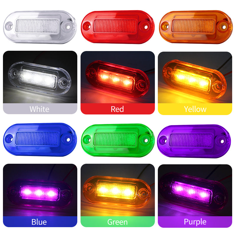 GPRGIT CBD-3LED Multicolor Waterproof LED Truck Side Light 12V-24V Piranha Beads 3LED IP67 0.28-0.38