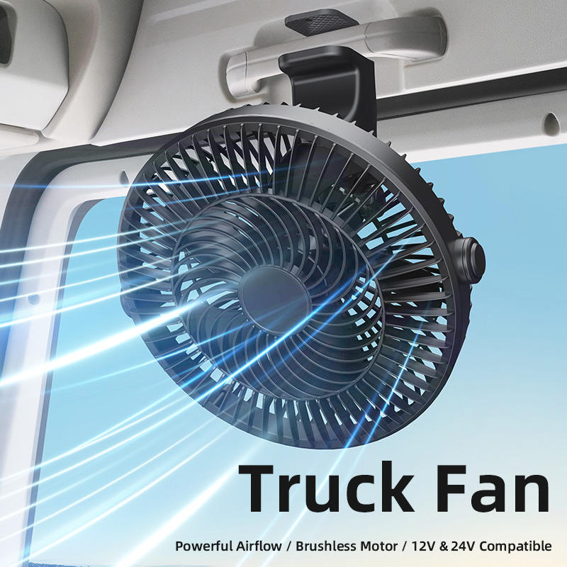 GPRGIT Truck/SUV Ceiling Fan Stepless Wind Speed Suction Cup + Clamp (F1303)