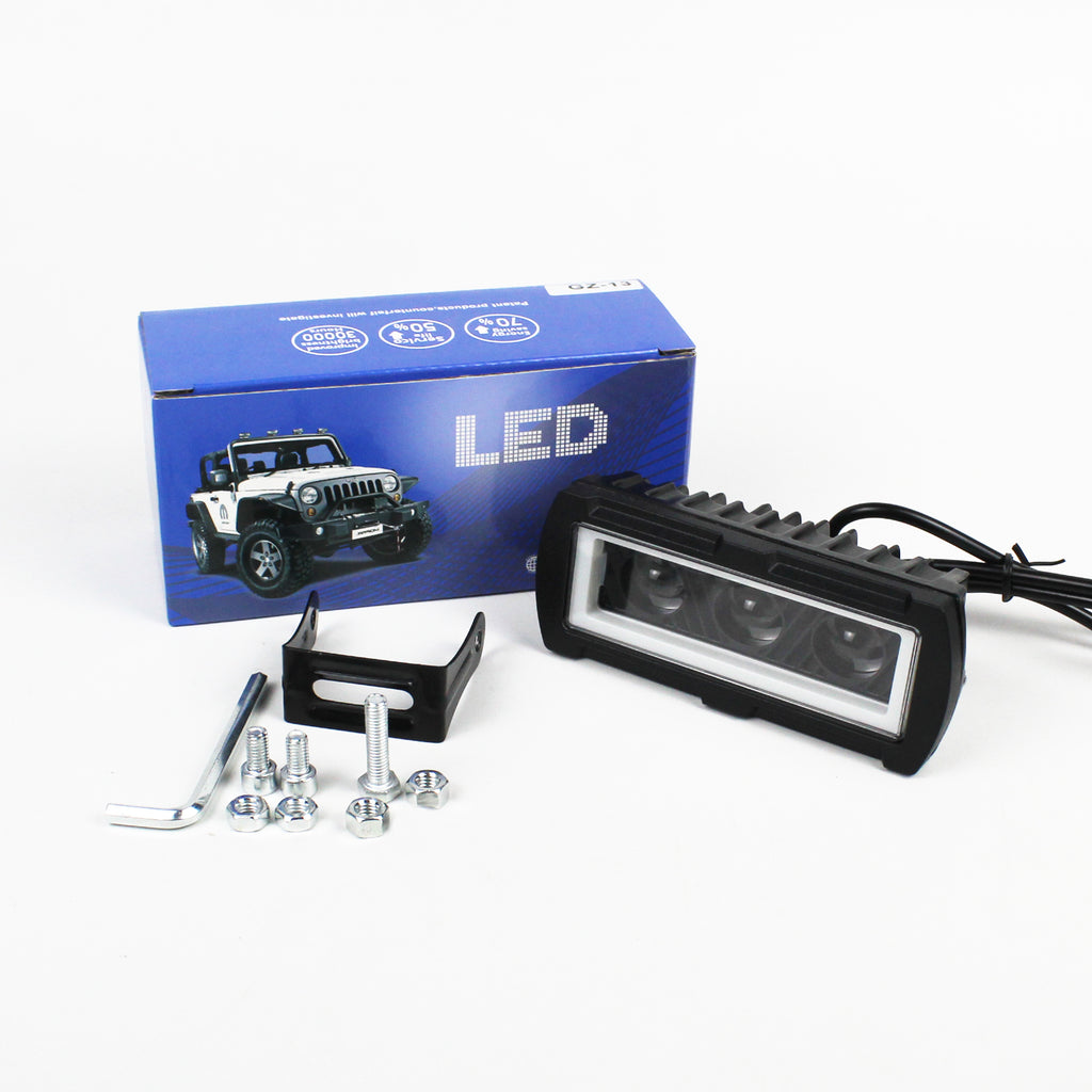 Super Bright 5 Inch 30W Vehicle Driving Work Light Dual Color Flood Spot Mini Light Bar for Trucks Off Road Motorcycle 12V 80V
