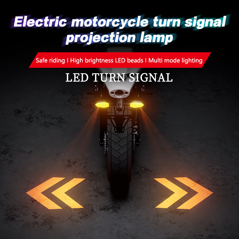2PCS Motorcycle LED Turn Signal Lamp Color Projection Lamp Waterproof Led Ambient Turning Light High-Bright Warning Light